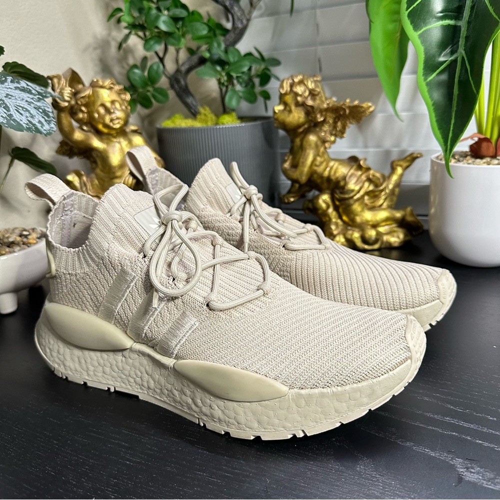Adidas Cream Beige Knit Sock Sneakers
